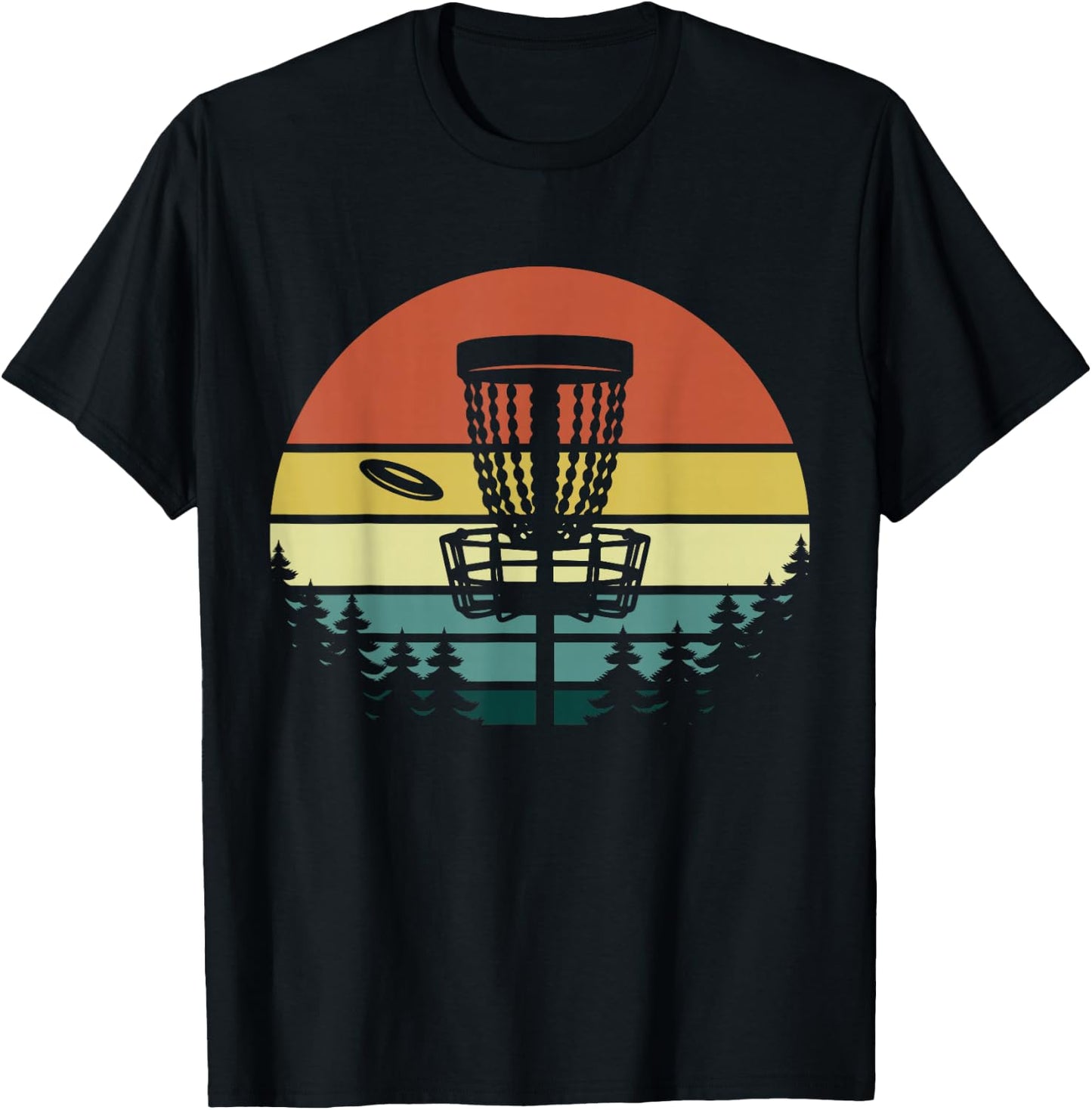 Disc Golf Retro Vintage Sunset T-Shirt - T-Shirt | Black