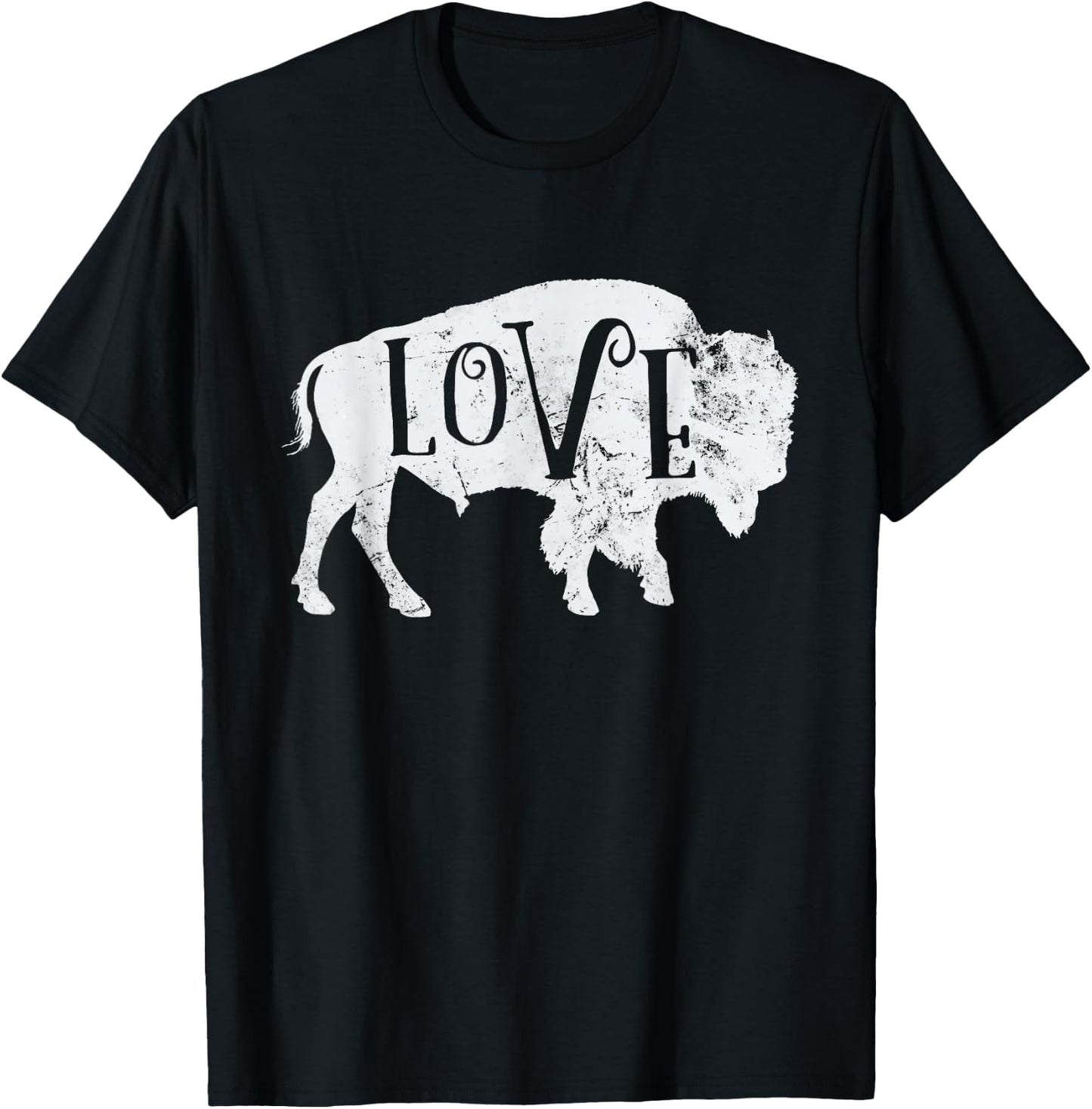 Love American Bison Buffalo Lover Wildlife Outdoor T-Shirt - T-Shirt | Black