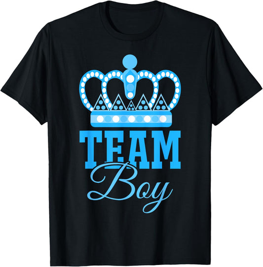 Team Boy Team Girl Blue Gender Reveal Party Matching Family T-Shirt - T-Shirt | Black