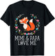 Mimi and Papa Love Me Granddaughter with Fox T-Shirt - T-Shirt | Black