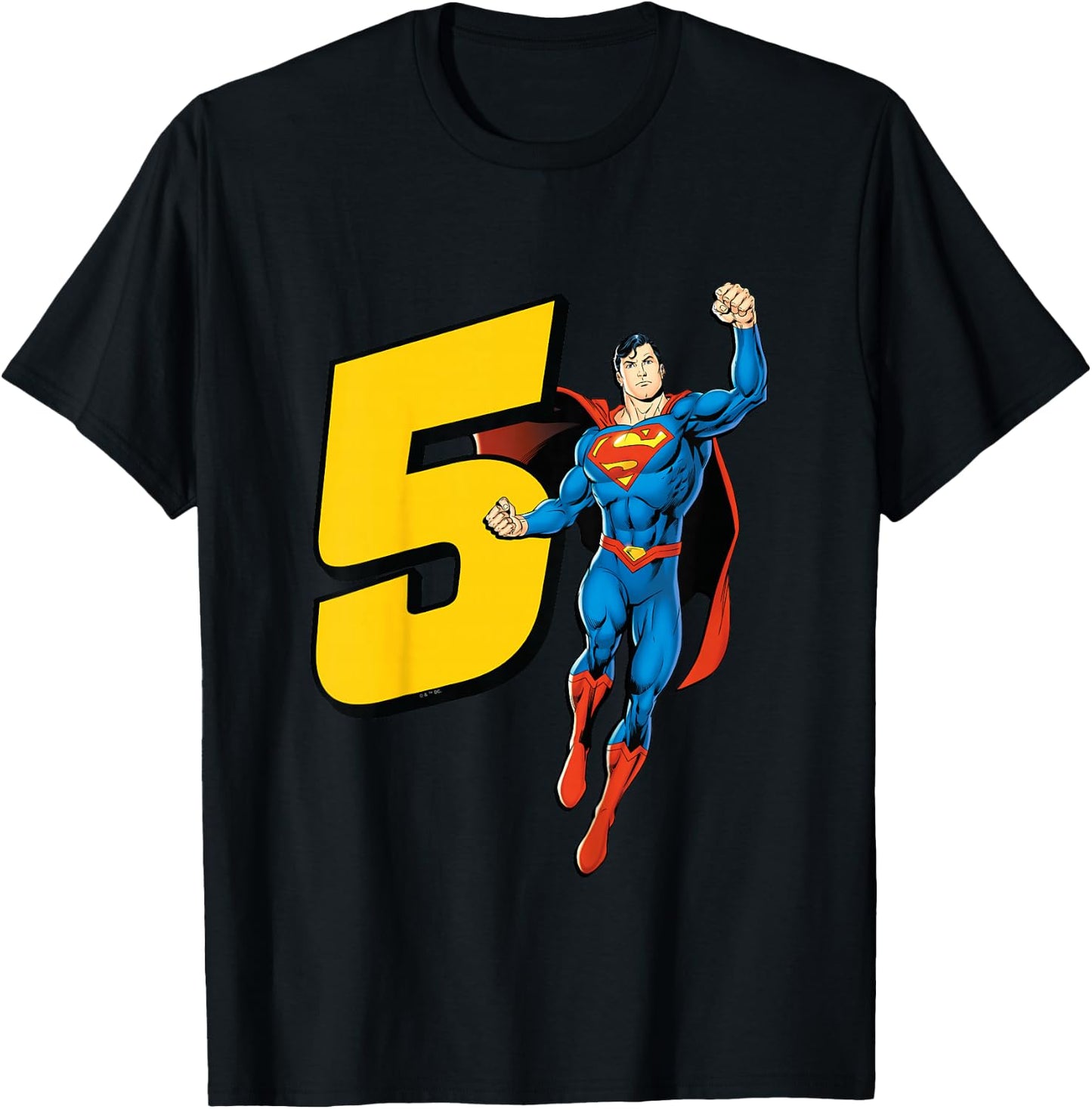 Kids Superman Super Hero 5th Birthday T-Shirt - T-Shirt | Black