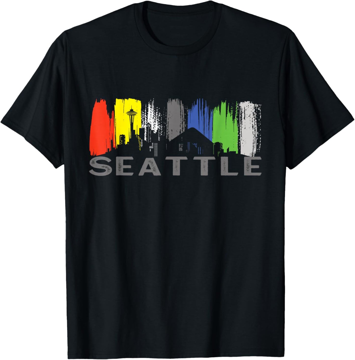 City Classic Seattle Skyline Washington T-Shirt - T-Shirt | Black