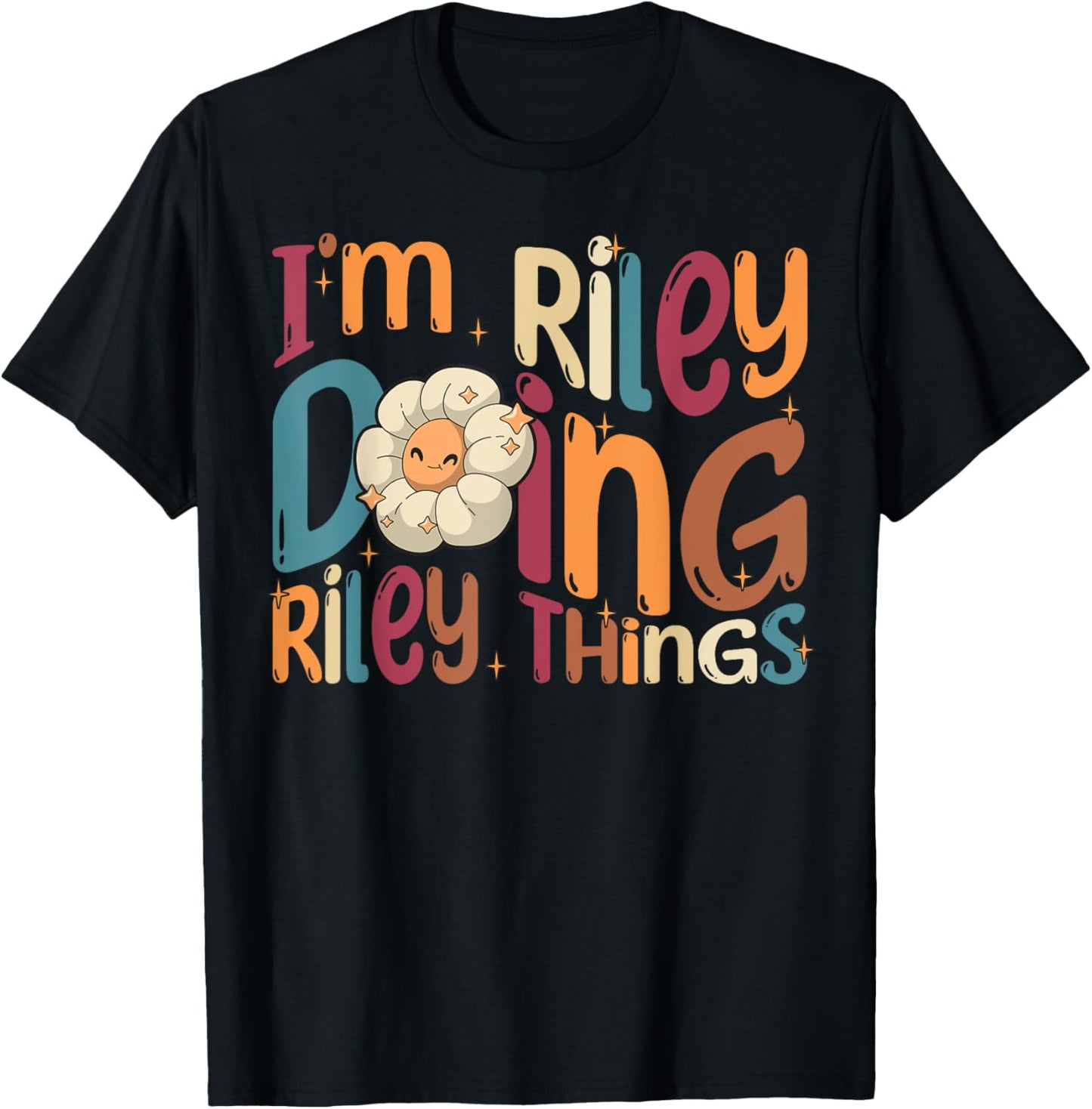 I'm Riley Doing Riley Things Funny Groovy Retro Riley T-Shirt - T-Shirt | Black