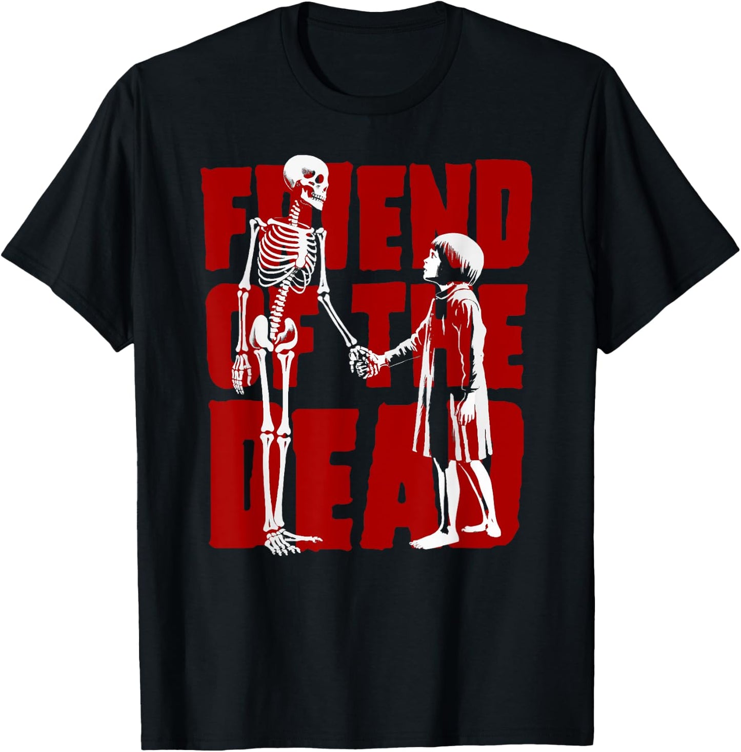 Friend Of The Dead Skeleton And Girl T-Shirt - T-Shirt | Black