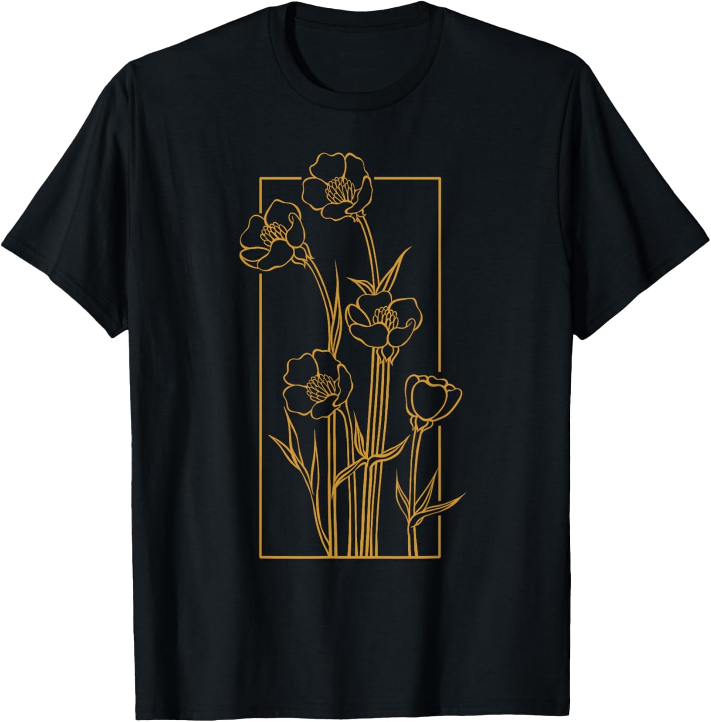 Floral Bulbous Crowfoot Wildflower Buttercup Flower T-Shirt - T-Shirt | Black
