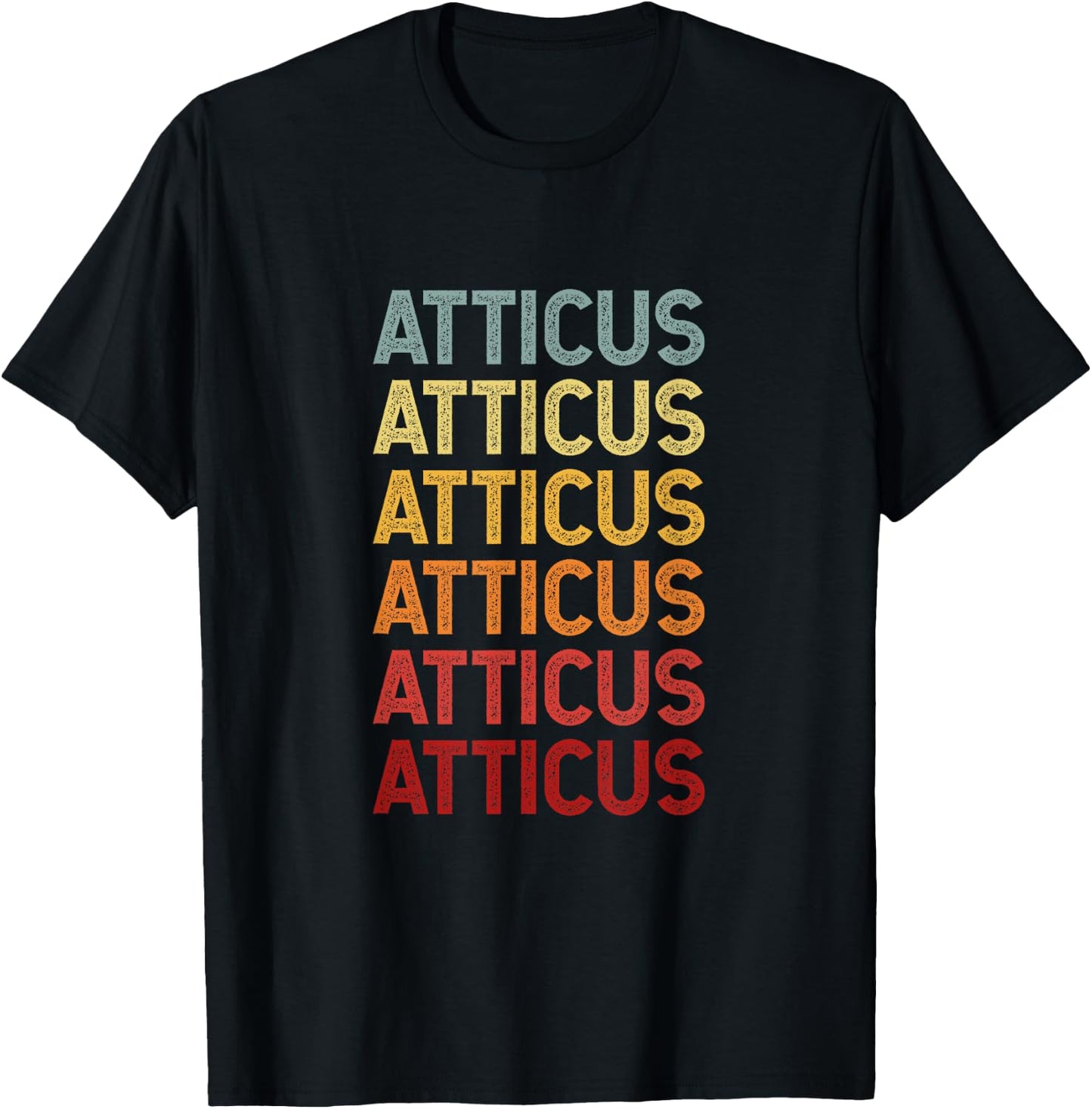 Atticus Name Personalized Vintage Retro Birthday T-Shirt - T-Shirt | Black