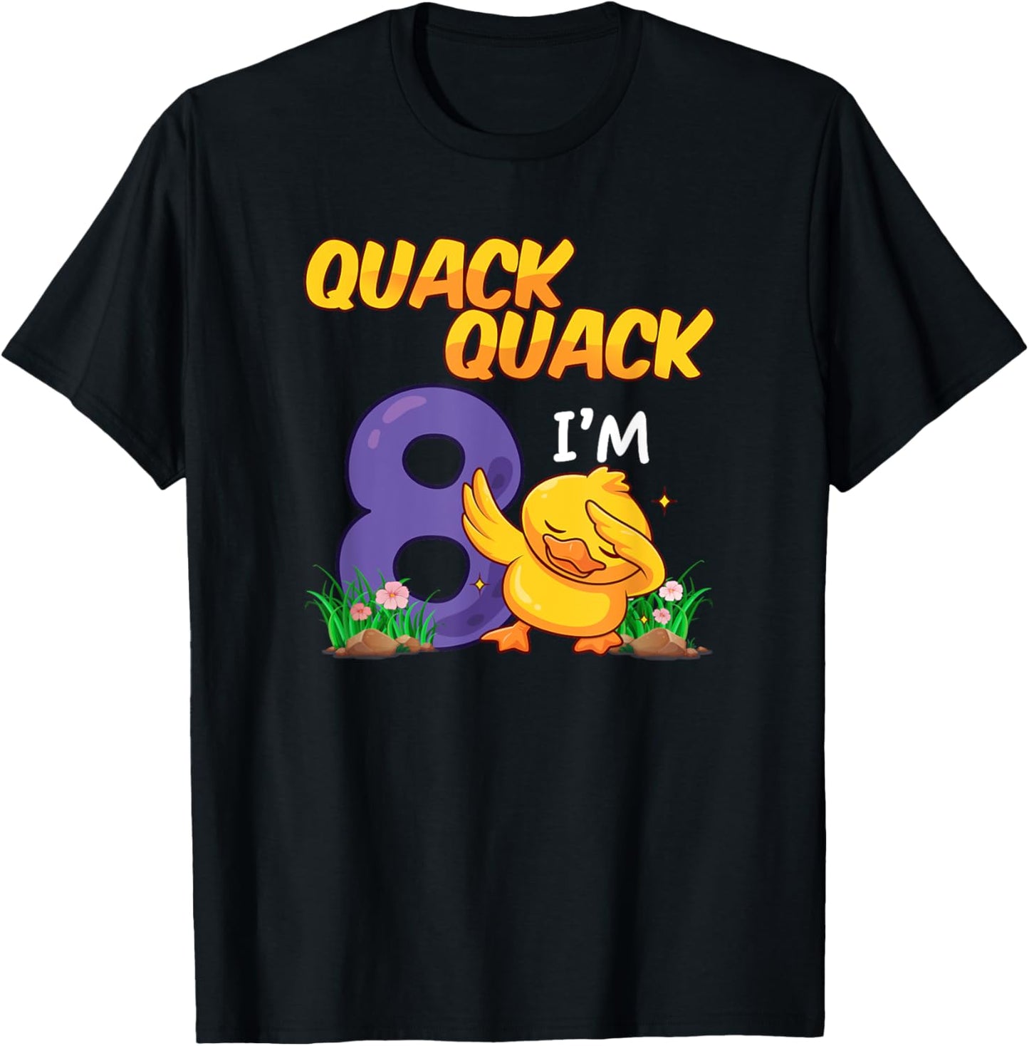 8 Year Old Gifts Boys Girls Teens Dabbing Duck 8th Birthday T-Shirt - T-Shirt | Black