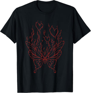 Butterfly Y2K Goth Dark Fairy Grunge Fairycore Aesthetic Small T-Shirt - T-Shirt | Black