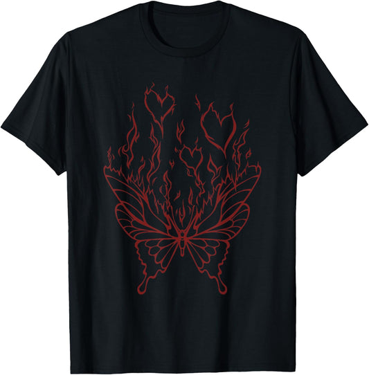 Butterfly Y2K Goth Dark Fairy Grunge Fairycore Aesthetic Small T-Shirt - T-Shirt | Black