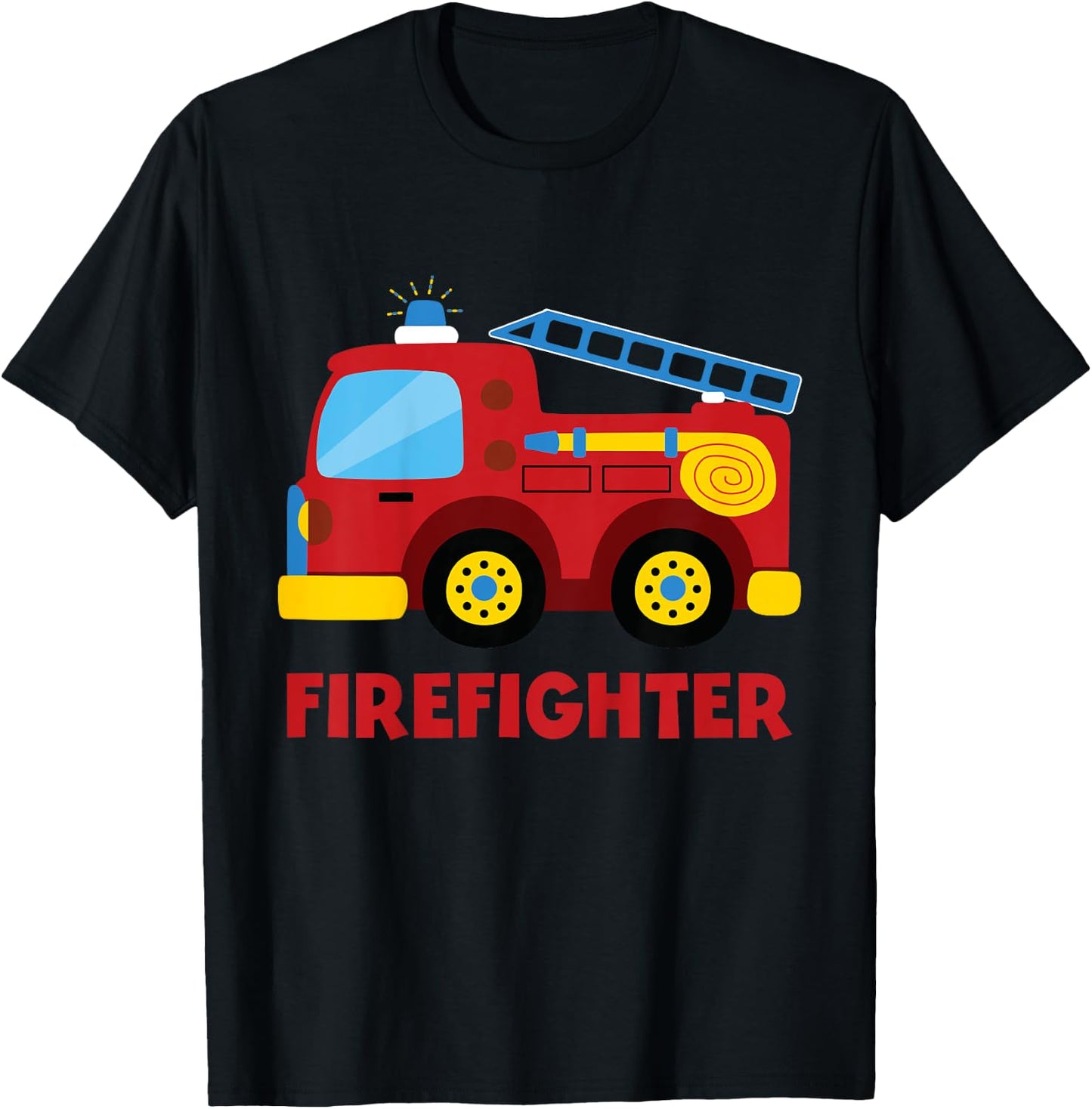 Firefighter fire truck T-Shirt - T-Shirt | Black