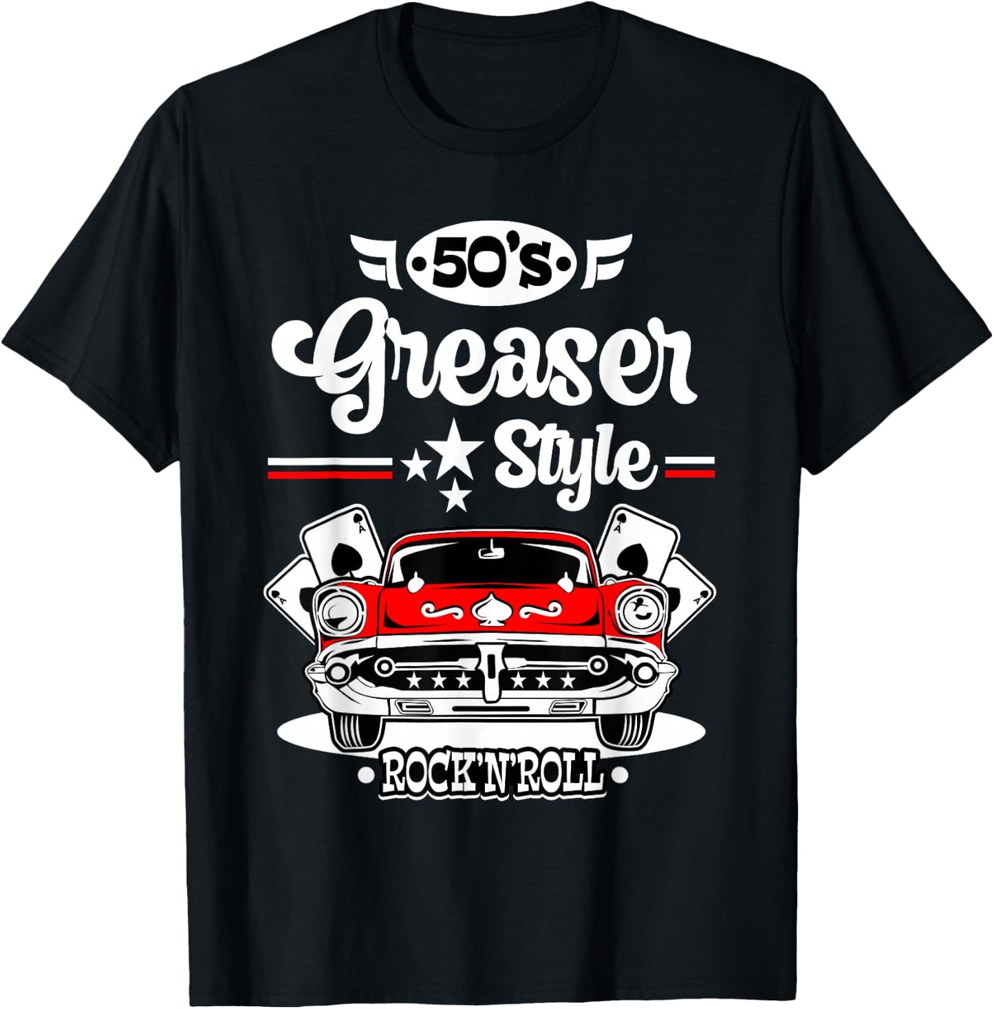 1950s Rockabilly 50s Greaser Sock Hop Costume Rock and Roll T-Shirt - T-Shirt | Black