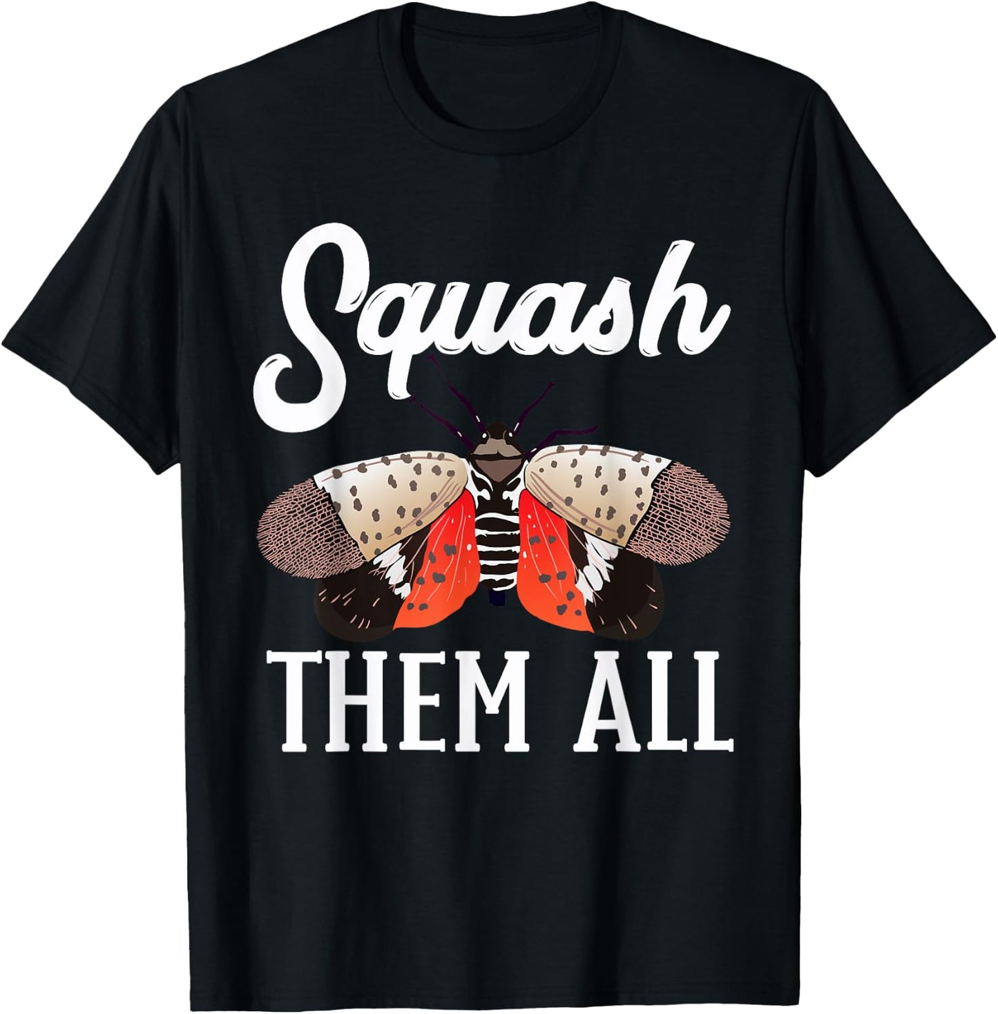 Spotted Lanternfly Trap Squash Them All Ninja Lantern Fly T-Shirt - T-Shirt | Black