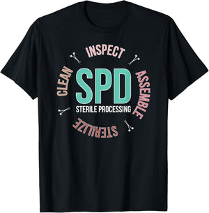 Sterile Processing Tech Sterile Processing Technician T-Shirt - T-Shirt | Black