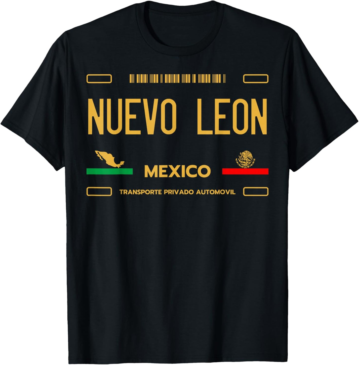 Nuevo Leon Mexico License Plate Aesthetic, Nuevo Leon T-Shirt - T-Shirt | Black