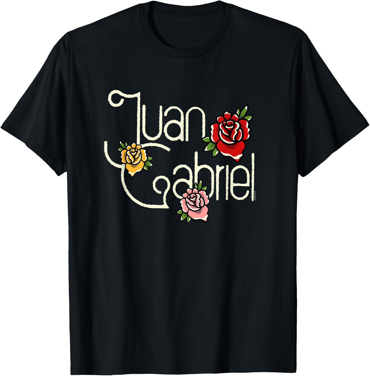 Juan Gabriel Vintage Roses Logo T-Shirt - T-Shirt | Black