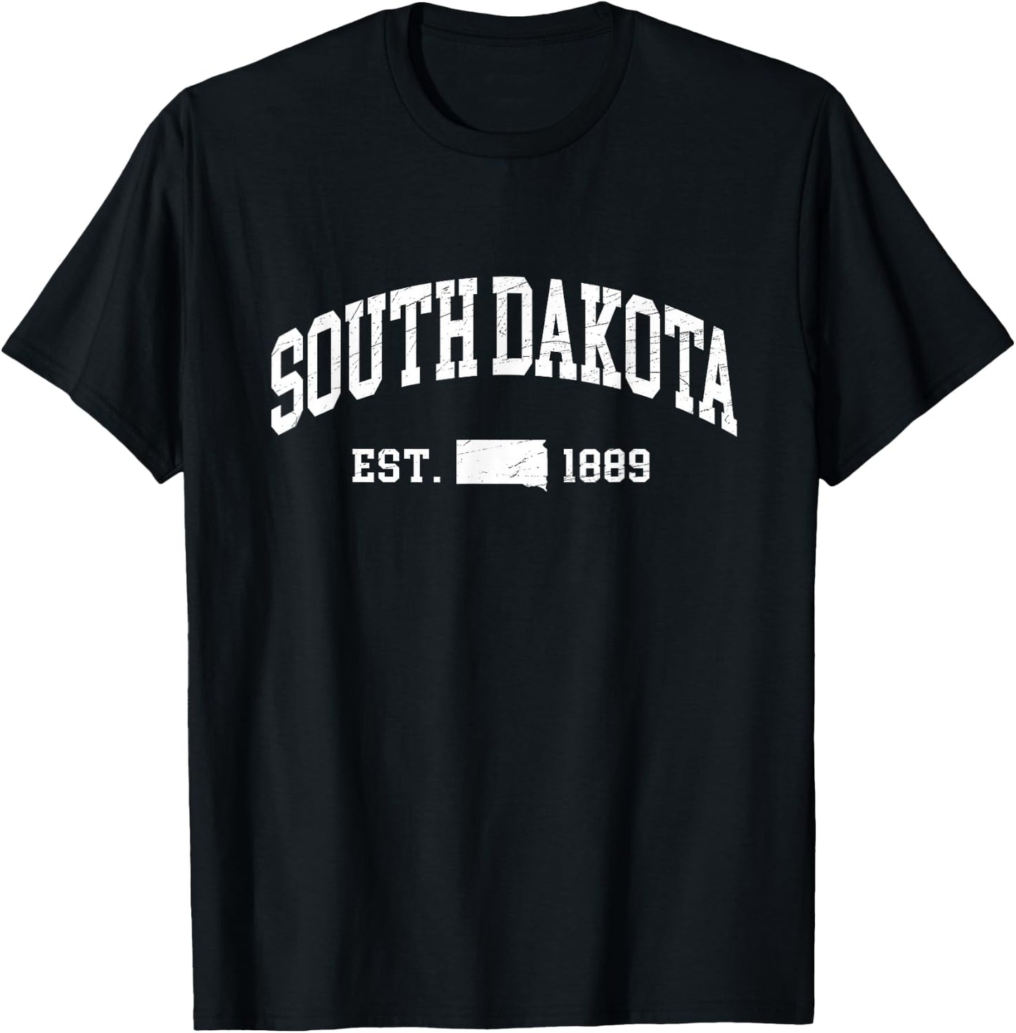 South Dakota Est. 1889 - Distressed/Worn Design - Classic T-Shirt - T-Shirt | Black