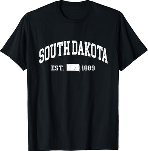 South Dakota Est. 1889 - Distressed/Worn Design - Classic T-Shirt - T-Shirt | Black