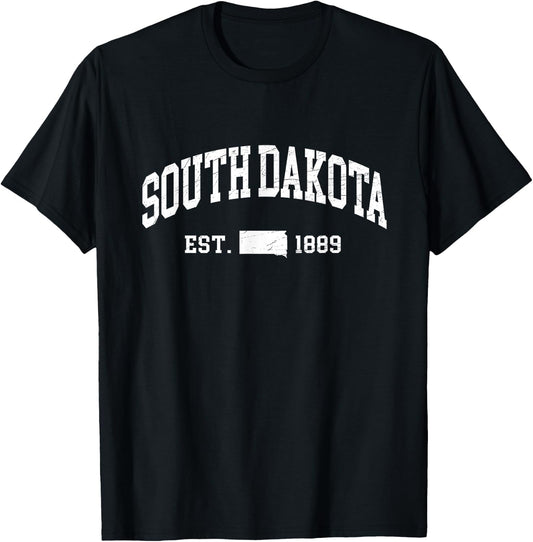 South Dakota Est. 1889 - Distressed/Worn Design - Classic T-Shirt - T-Shirt | Black