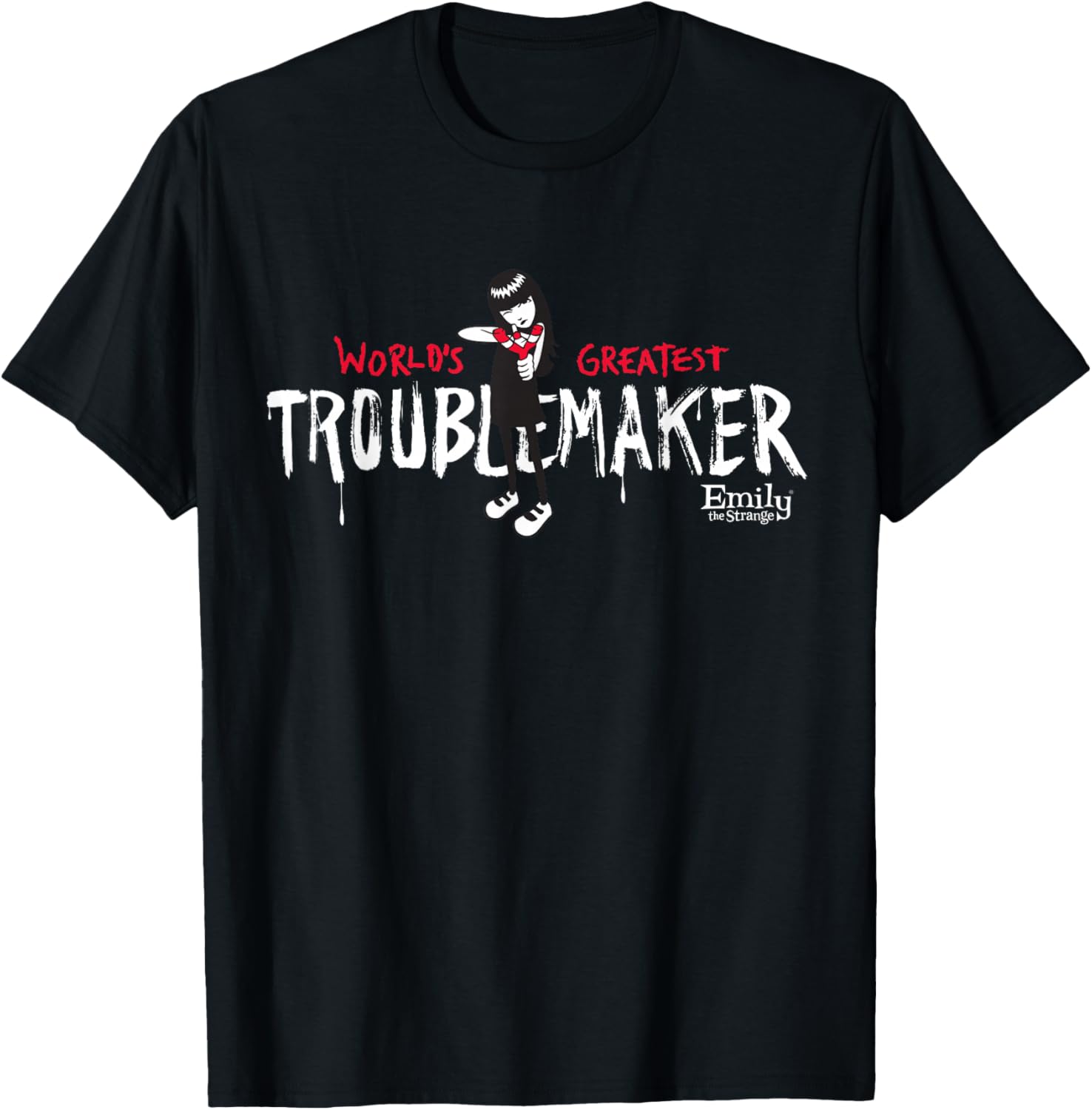 Emily The Strange World's Greatest Troublemaker T-Shirt - T-Shirt | Black