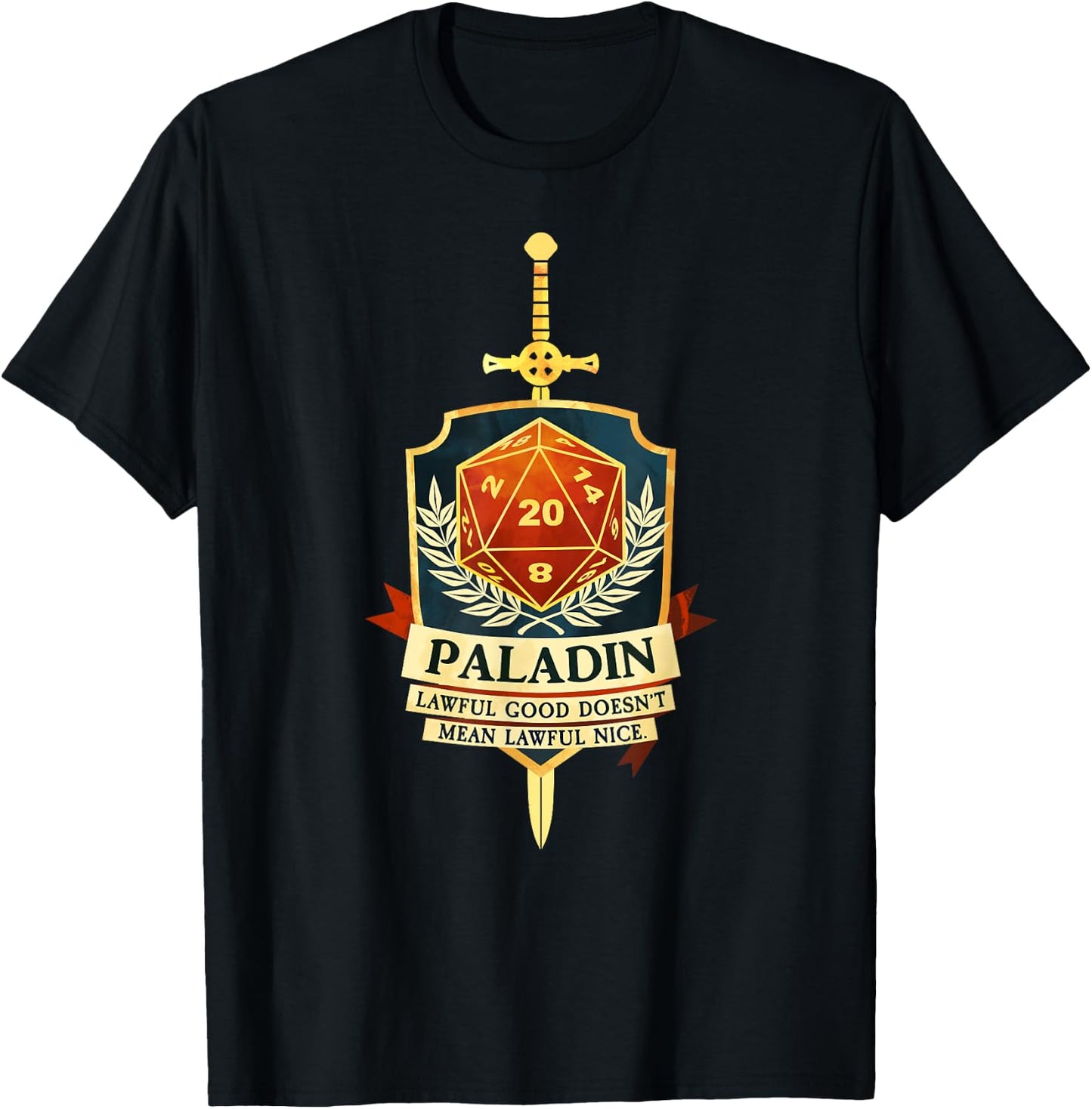 Paladin Fantasy RPG TRPG Gamer Class T-Shirt - T-Shirt | Black