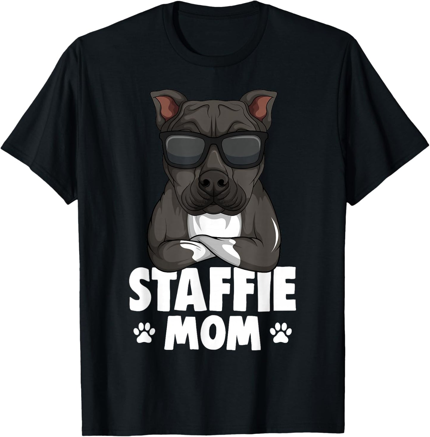 Staffordshire Bull Terrier Mom Staffie Dog Women Girls Kids T-Shirt - T-Shirt | Black