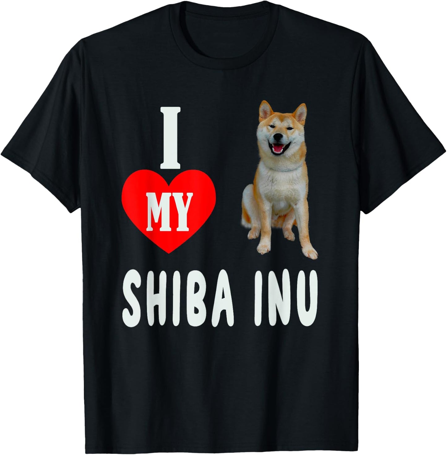I LOVE MY SHEBA INU Dog Animal Pet Lover Apparel Men Women T-Shirt - T-Shirt | Black