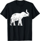 Elephant Lover Design Vintage Elephant - Black, Small, , Cotton 50% Polyester 50%, Short Sleeve, , Classic Fit, Distressed Elephant Print T-Shirt - T-Shirt | Black
