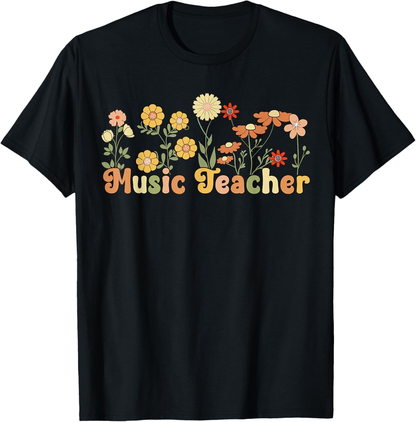 Groovy Music Teacher Music Teaching Music Teachers T-Shirt - T-Shirt | Black