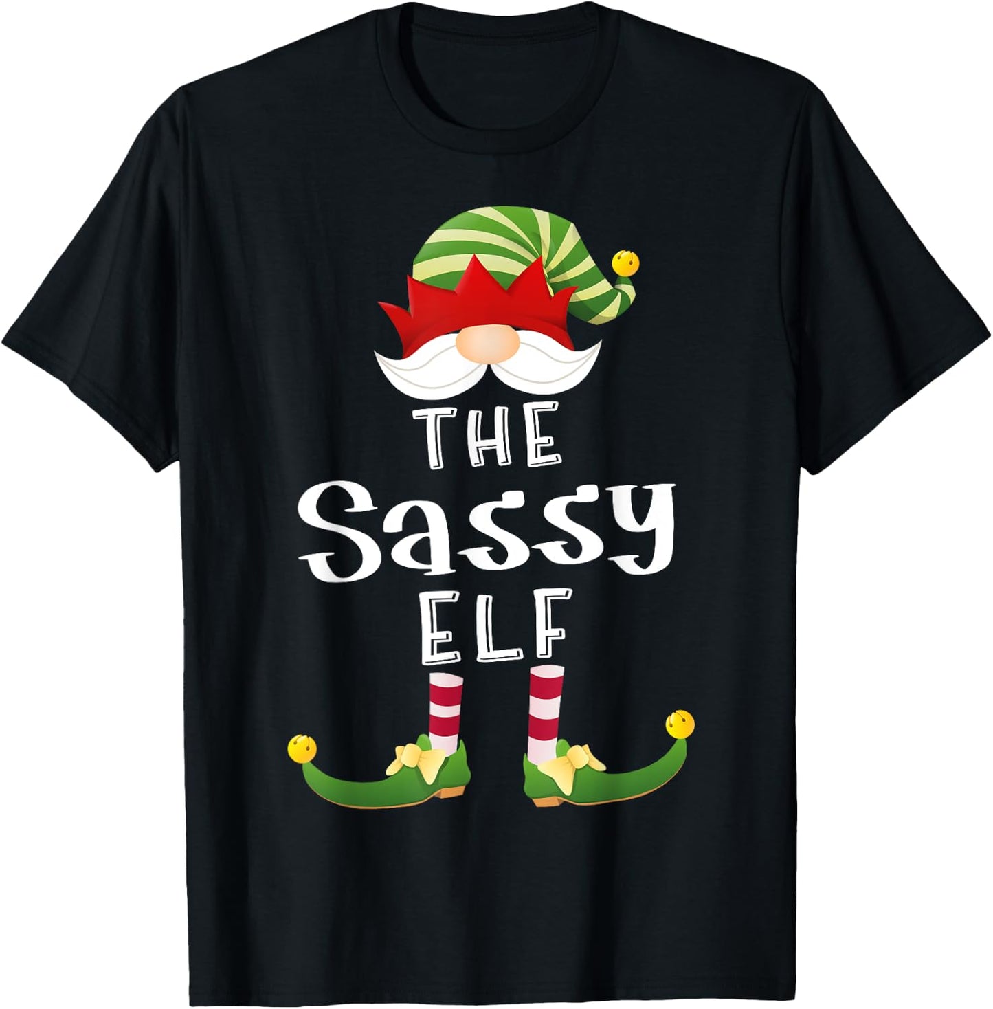 Sassy Elf Group Christmas Funny Pajama Party T-Shirt - T-Shirt | Black