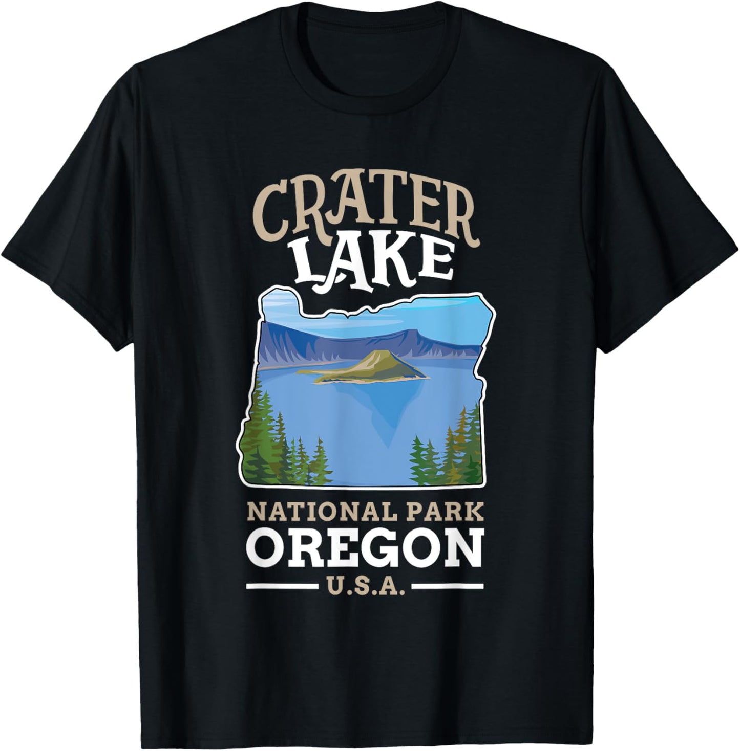 Crater Lake National Park US Oregon T-Shirt - T-Shirt | Black