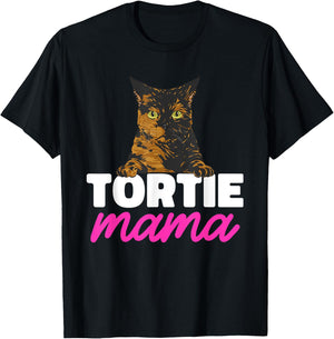 Tortoiseshell Cat Mom Tortie Mama T-Shirt - T-Shirt | Black