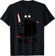 Funny Black Cat Murderous Knife T-Shirt - T-Shirt | Black