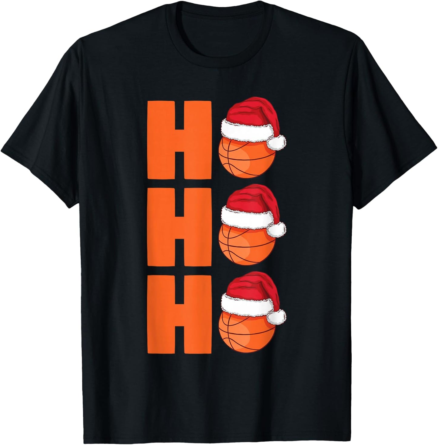 Xmas Santa Claus Basketball Christmas T-Shirt - T-Shirt | Black
