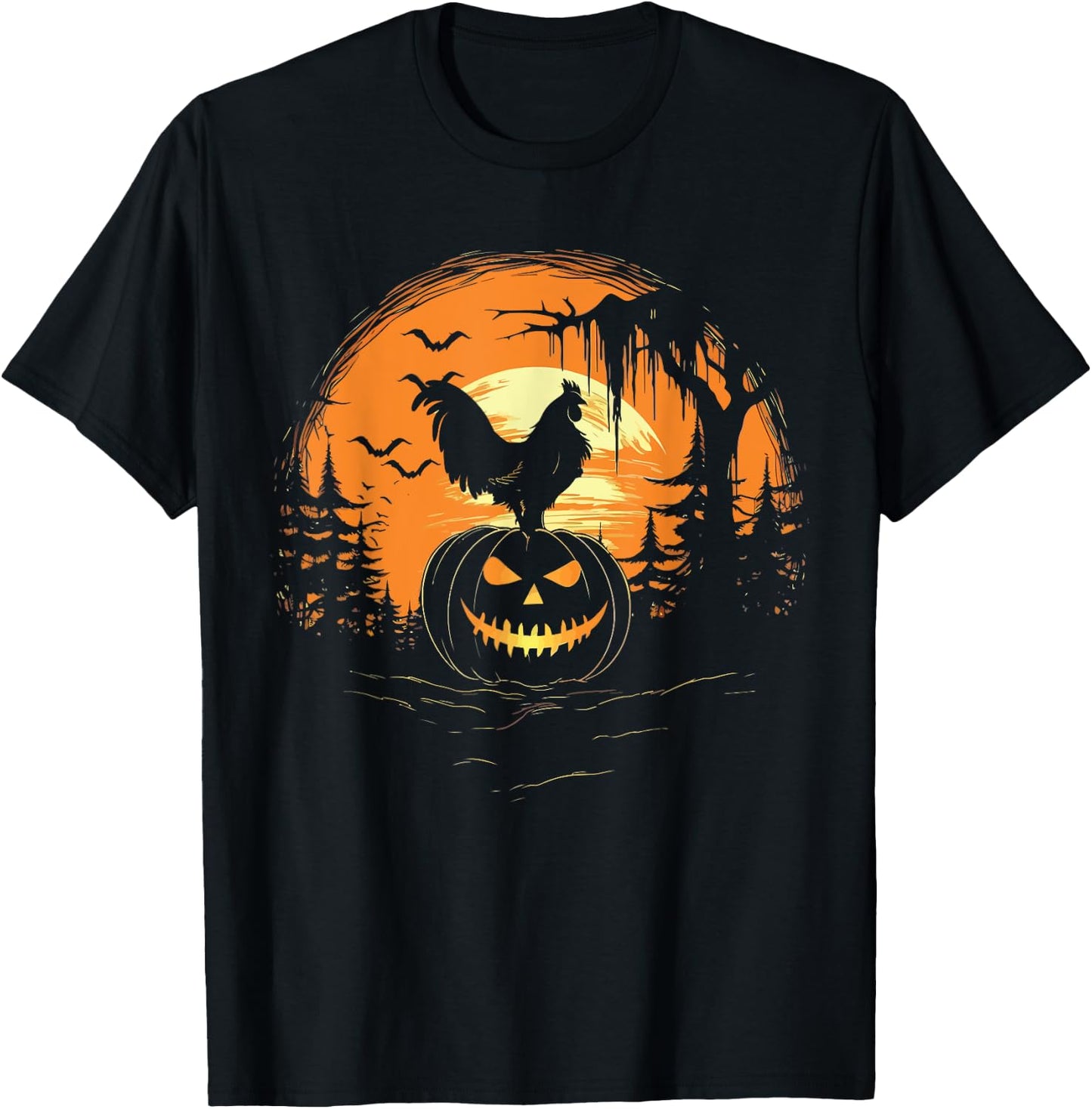 Chicken Halloween Trick Or Treat Chicken Farmer Rooster T-Shirt - T-Shirt | Black