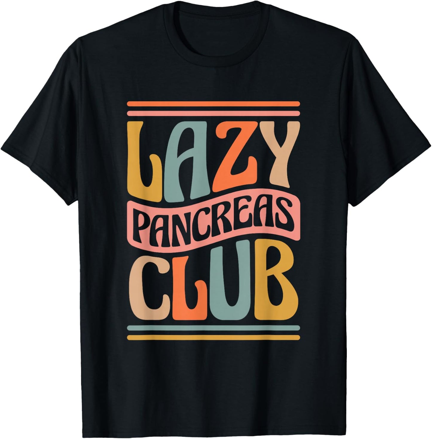 Lazy Pancreas Club, Diabetic and Diabetes Squad T-Shirt - T-Shirt | Black