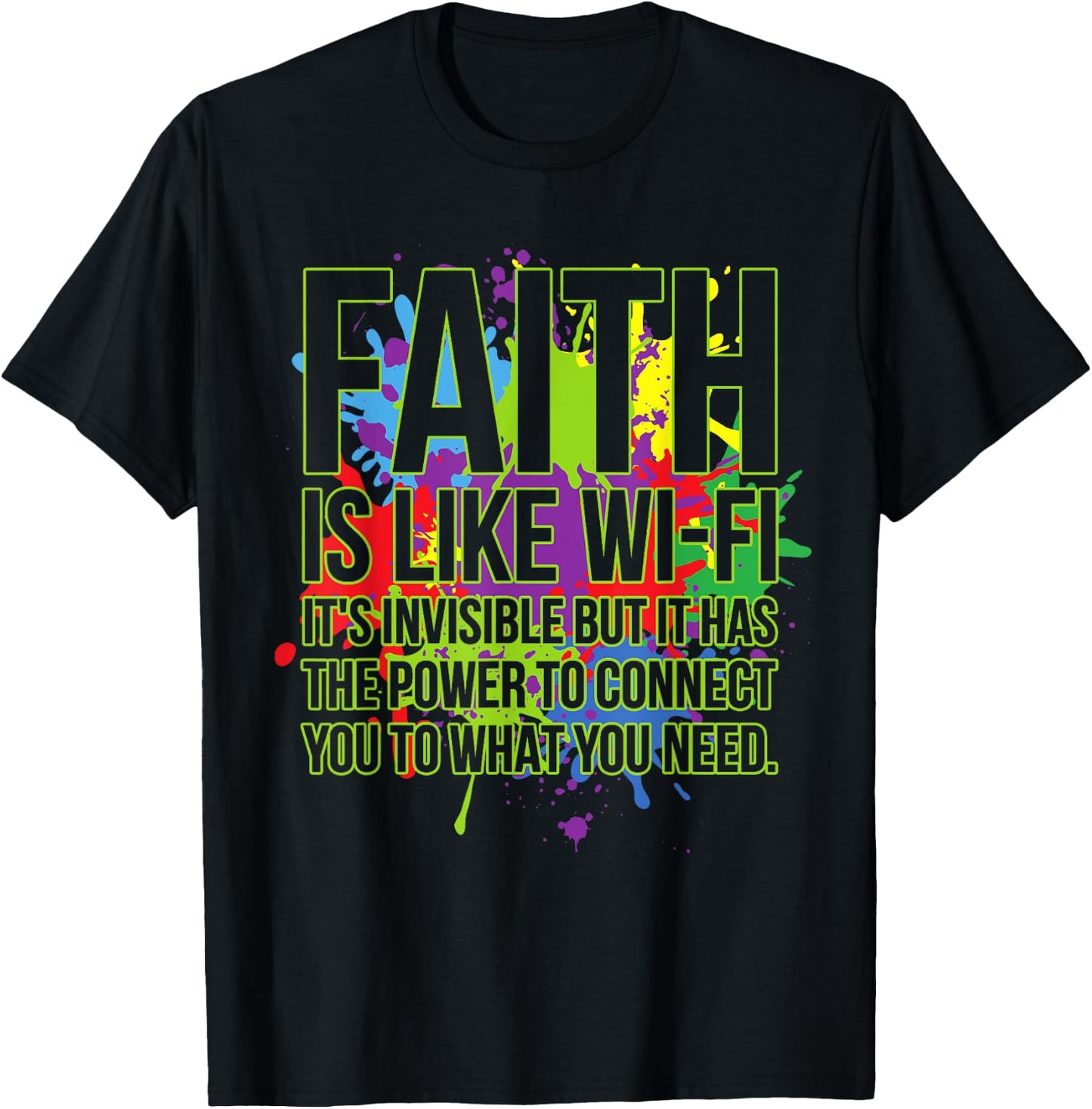 Faith Is Like Wifi God Jesus Religious Christian Men Women T-Shirt - T-Shirt | Black