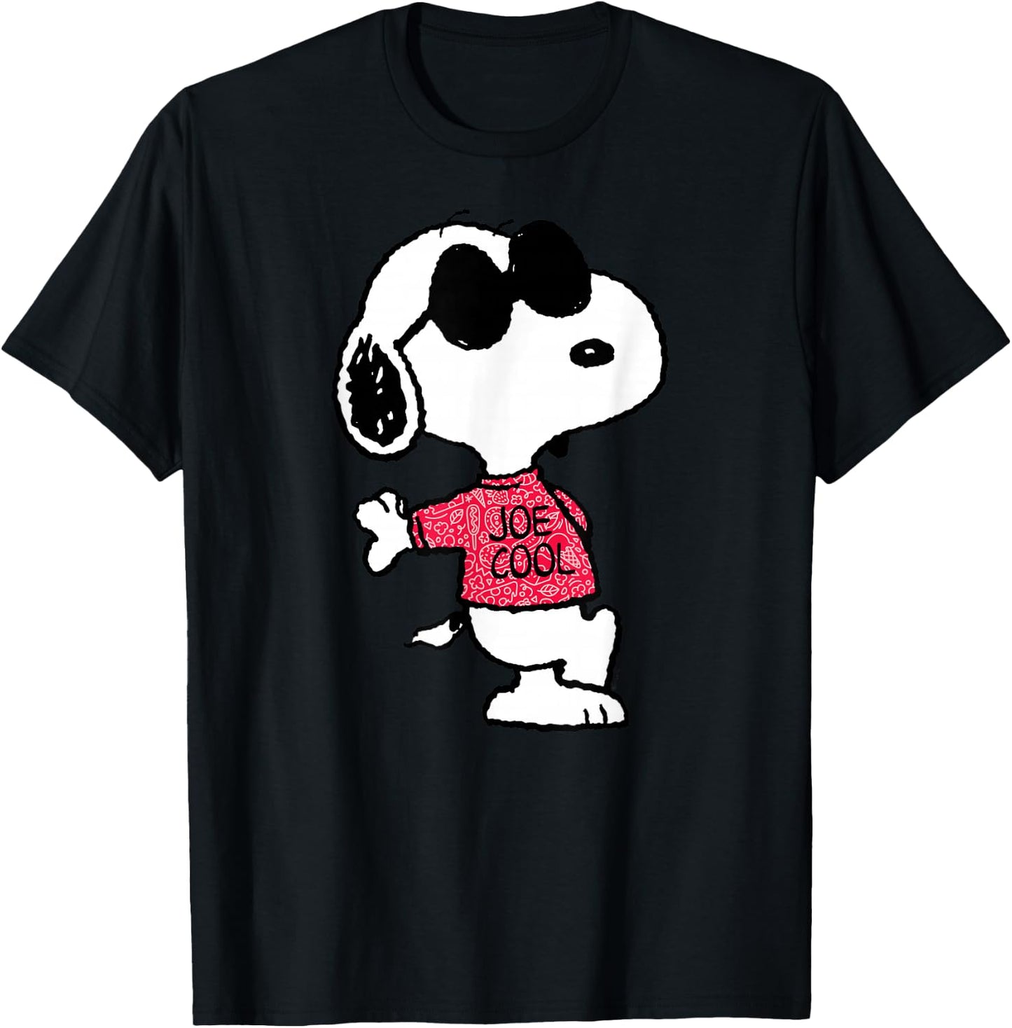 Peanuts - Joe Cool Pattern T-Shirt - T-Shirt | Black