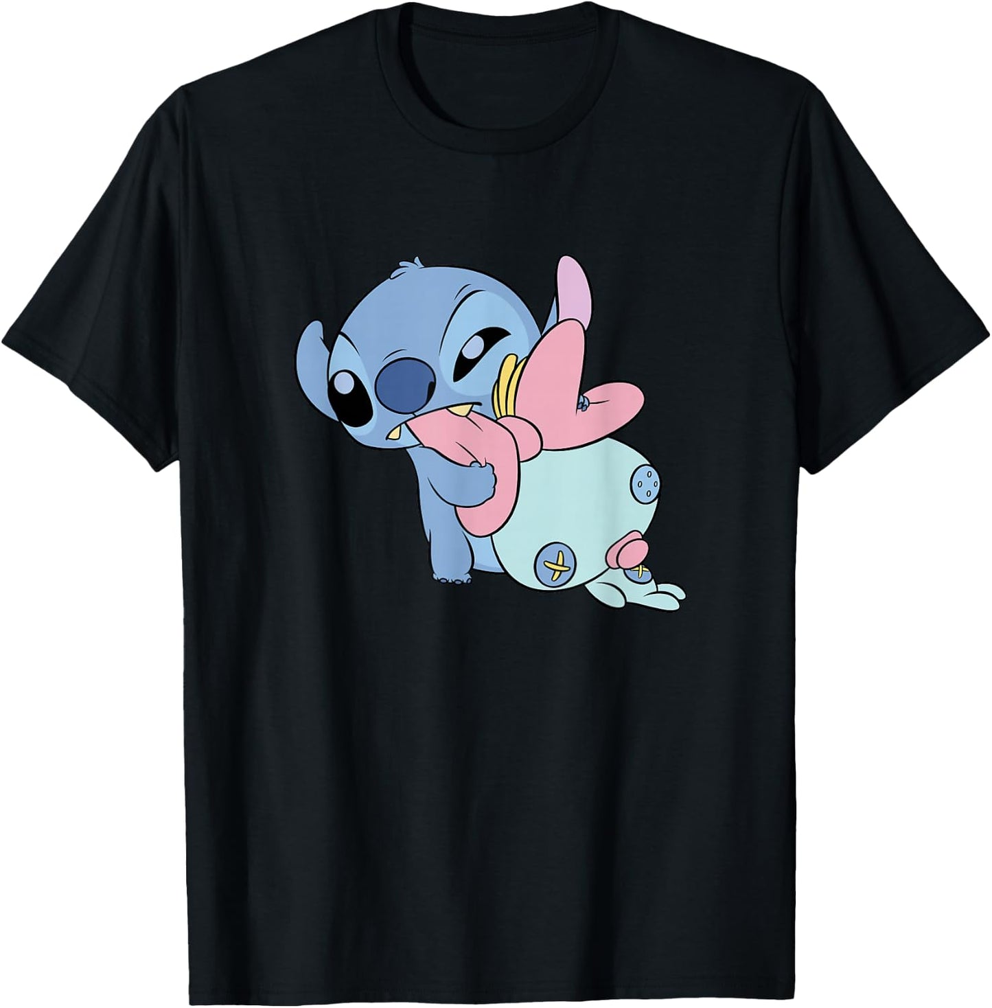 Disney Lilo & Stitch Babies Stitch & Scrump Playing Cute T-Shirt - T-Shirt | Black