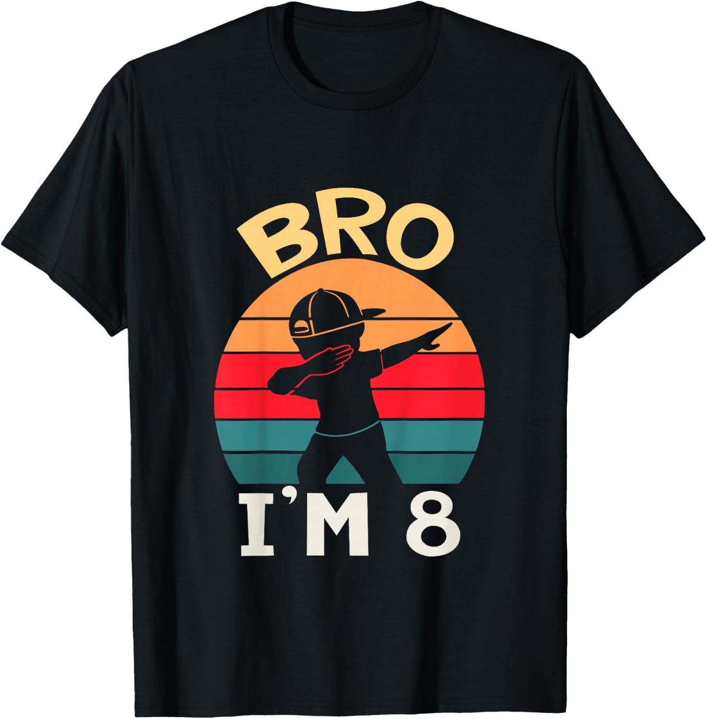Kids Bro I’m 8 Year Old Eight Eighth Party 8th Birthday Boy T-Shirt - T-Shirt | Black
