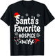 Santa's Christmas Favorite Hospice Nurse Funny Xmas Nursing T-Shirt - T-Shirt | Black