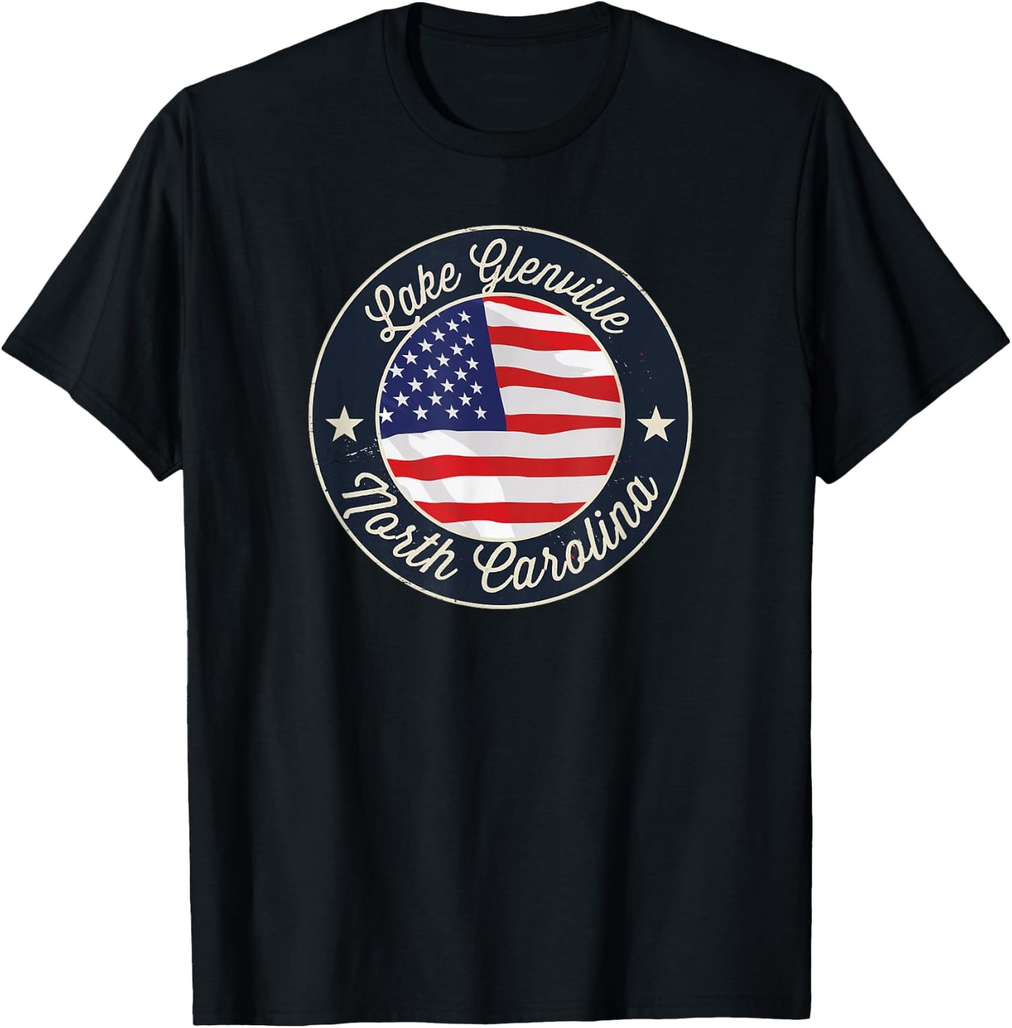 Lake Glenville - Patriotic North Carolina Souvenir T-Shirt - T-Shirt | Black