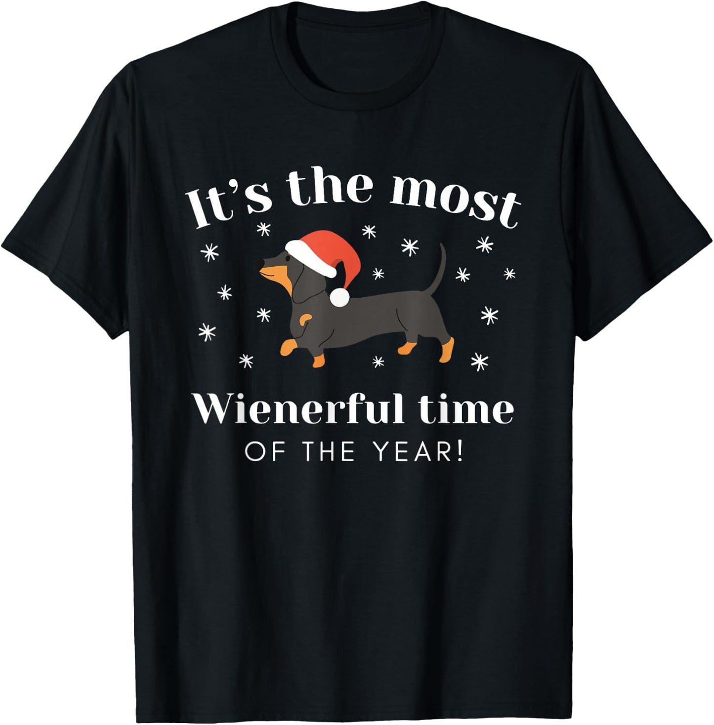 It's The Most Wonderful Time Of The Year Dachshund Christmas T-Shirt - T-Shirt | Black