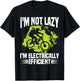 I'm Not Lazy I'm Electrically Efficient Electric Bike E-Bike T-Shirt - T-Shirt | Black