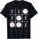 Baseball Ball Men Boys Baseball Tic-Tac-Toe Game XO-XO T-Shirt - T-Shirt | Black