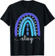 988 Suicide Prevention Mental Health Stay Semicolon Rainbow T-Shirt - T-Shirt | Black