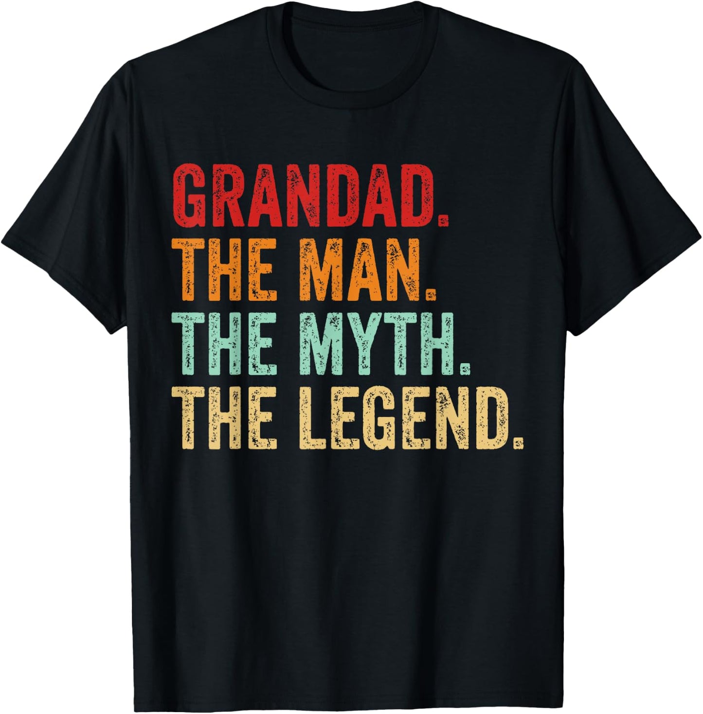 Grandad THE MAN THE MYTH THE LEGEND Dad Grandpa Father's Day T-Shirt - T-Shirt | Black