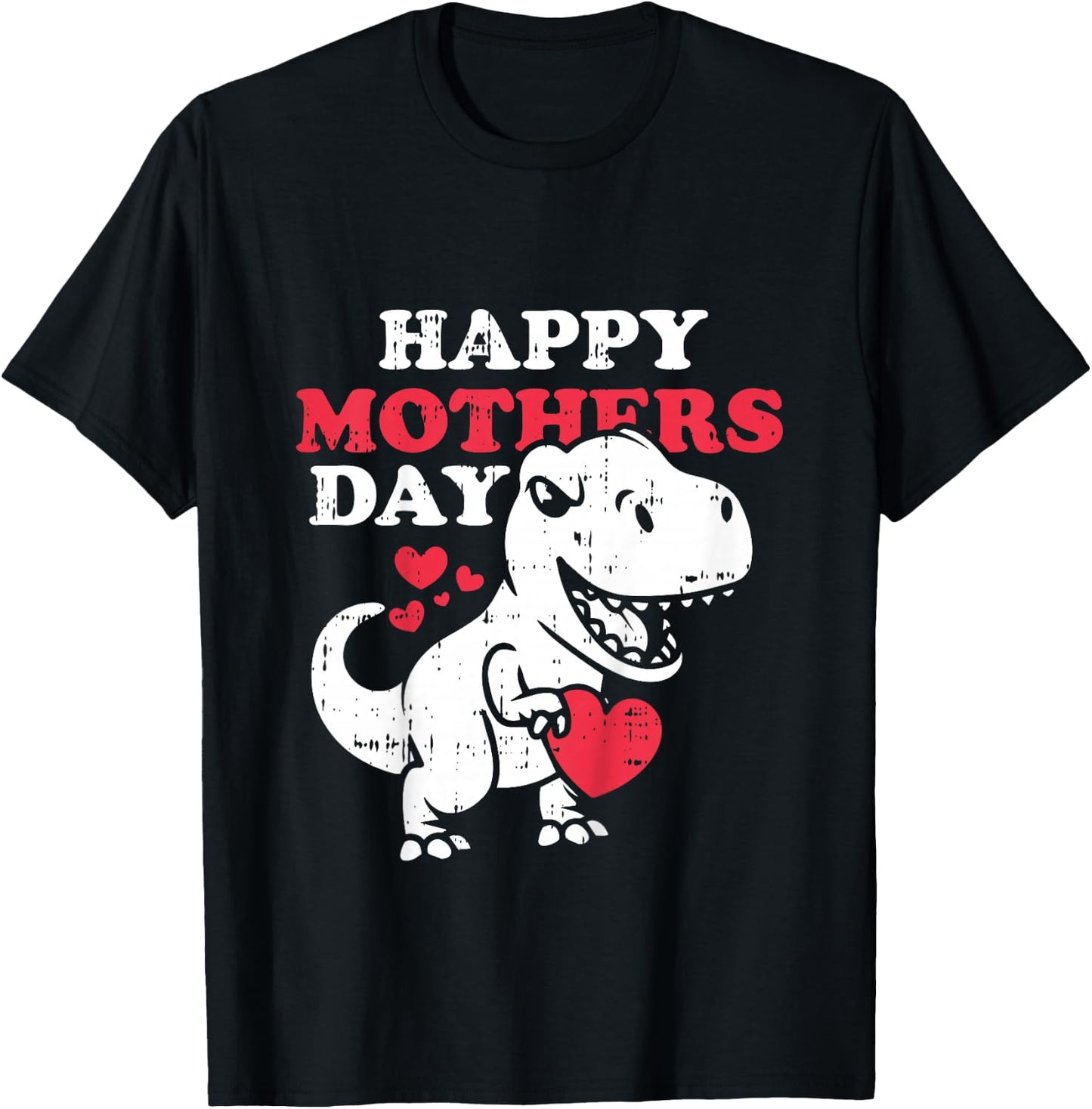 Kids Happy Mothers Day Cute T Rex Dinosaur Son Toddler Boys T-Shirt - T-Shirt | Black