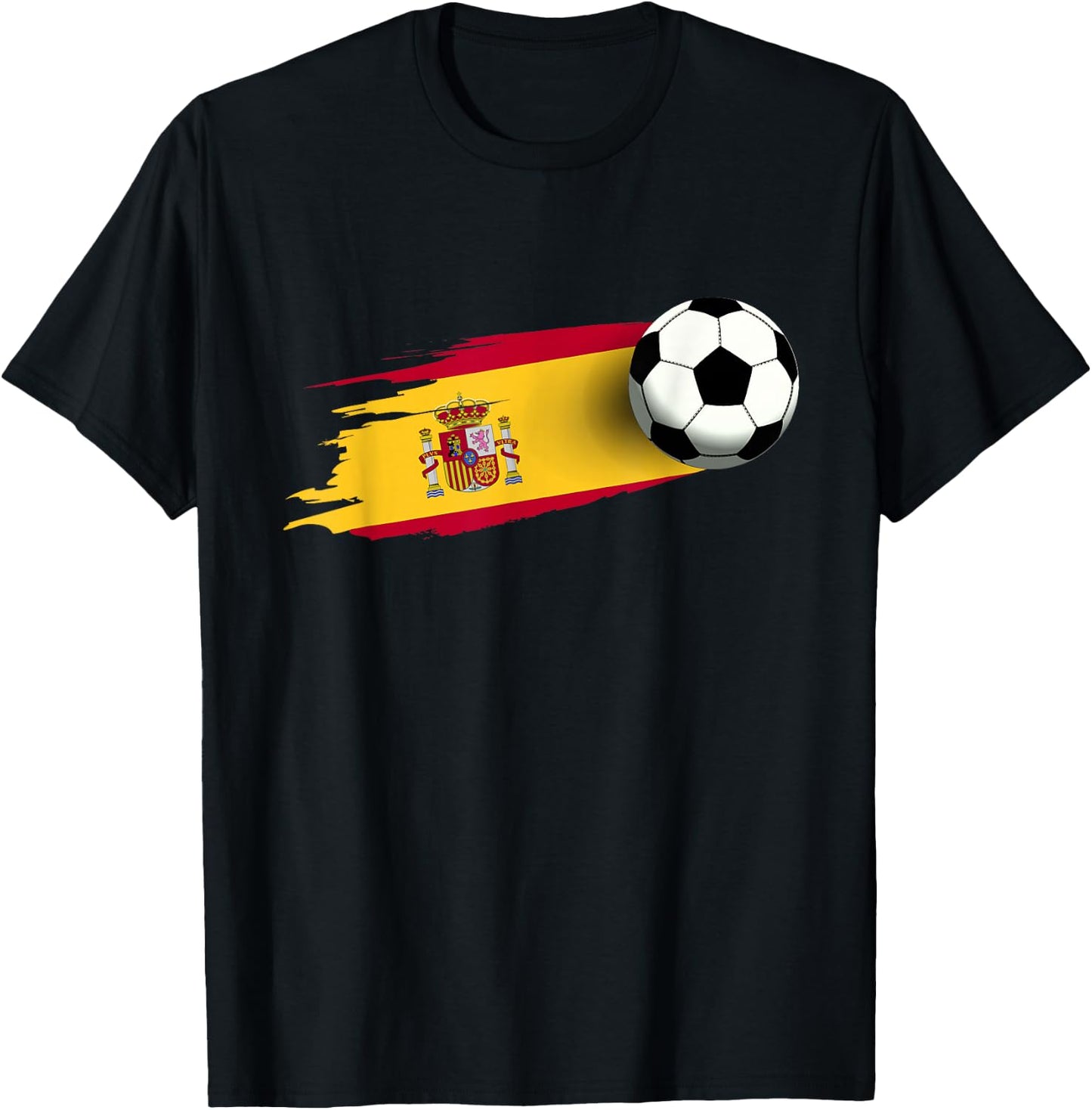 Spain Flag Jersey Spanish Soccer Team Spanish T-Shirt - T-Shirt | Black