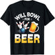 Will Bowl For Beer Bowling And Beer Drinking T-Shirt - T-Shirt | Black