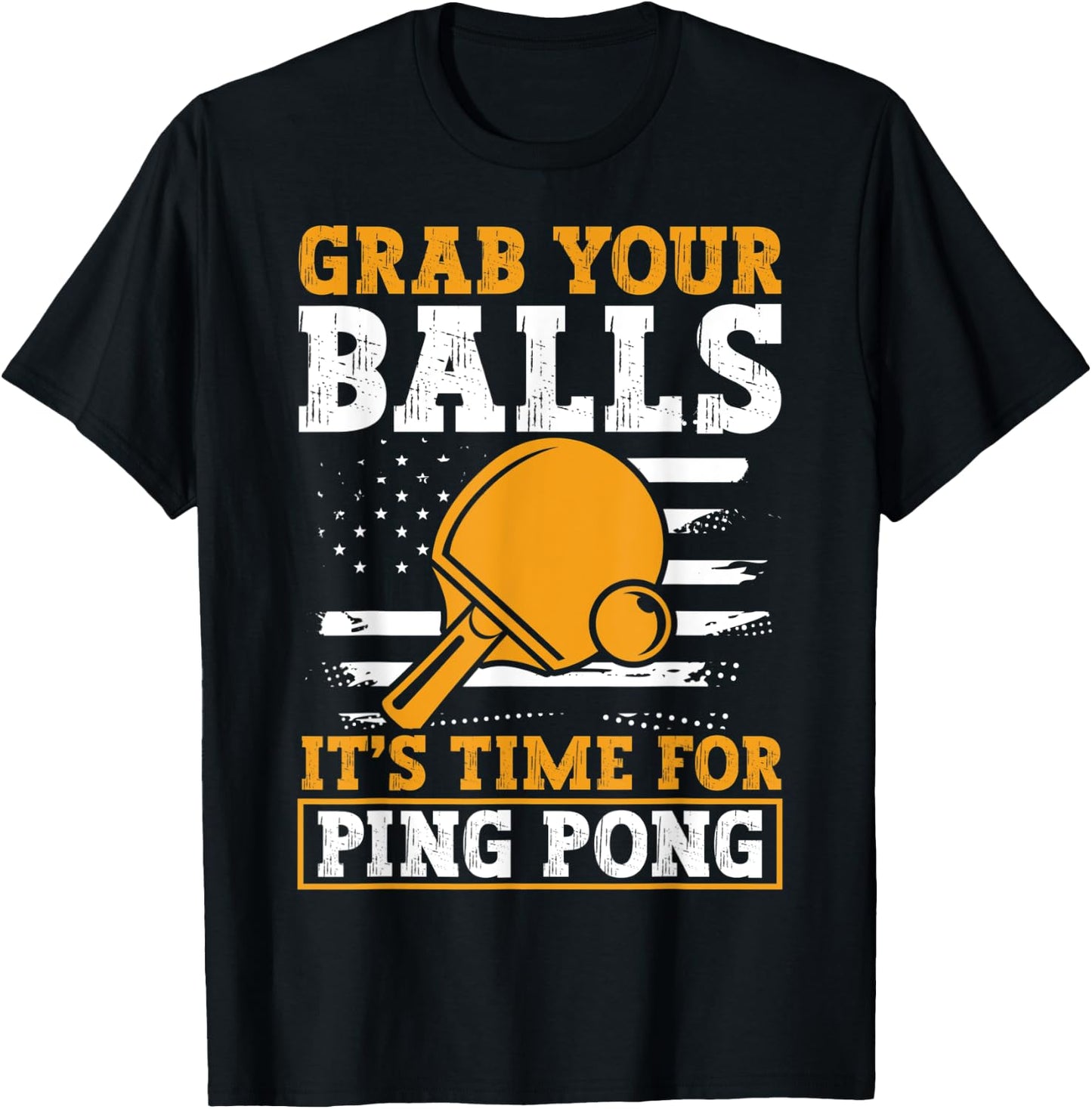 Grab Your Balls USA Funny Table Tennis Player T-Shirt - T-Shirt | Black